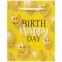 Пакет подарочный 11,4x6,4x14,6 см ЗОЛОТАЯ СКАЗКА "Happy Birthday", глиттер, желтый, 608237 - 1