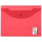 Папка-конверт с кнопкой МАЛОГО ФОРМАТА (240х190 мм), А5, прозрачная, красная, 0,15 мм, STAFF, 270465 - 1