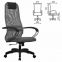 Кресло офисное МЕТТА "SU-B-8" пластик, ткань-сетка, сиденье мягкое, светло-серое - 1
