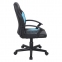 Кресло компьютерное BRABIX "Spark GM-201", экокожа, черное/голубое, 532505 - 1