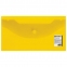 Папка-конверт с кнопкой МАЛОГО ФОРМАТА (250х135 мм), прозрачная, желтая, 0,18 мм, BRAUBERG, 224032 - 1