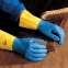 Перчатки латексно-неопреновые MAPA Duo Mix/Alto 405, хлопчатобумажное напыление, размер 7 (S), синие/желтые - 4