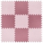 Коврик-пазл напольный 0,9х0,9 м, мягкий, розовый, 9 элементов 30х30 см, толщина 1 см, ЮНЛАНДИЯ, 664660 - 1