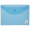 Папка-конверт с кнопкой STAFF, А4, до 100 листов, прозрачная, синяя, 0,12 мм, 224623 - 1