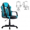 Кресло компьютерное BRABIX "Stripe GM-202", экокожа, черное/голубое, 532509 - 5