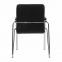 Кресло для приемных и переговорных "Samba", деревянные накладки, хромированный каркас, кожзам черный - 3