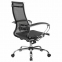 Кресло офисное МЕТТА "К-9" хром, прочная сетка, сиденье и спинка регулируемые, черное - 4