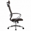 Кресло офисное МЕТТА "К-32" хром, рецик. кожа, подголовник, сиденье и спинка мягкие, темно-коричневое - 2