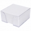 Блок для записей STAFF в подставке прозрачной, куб 9х9х5 см, белый, белизна 70-80%, 129194 - 1