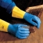 Перчатки латексно-неопреновые MAPA Duo Mix/Alto 405, хлопчатобумажное напыление, размер 8 (M), синие/желтые - 4