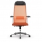 Кресло офисное МЕТТА "К-4-Т" хром, прочная сетка, сиденье и спинка регулируемые, оранжевое - 3