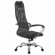 Кресло офисное МЕТТА "SU-B-8" хром, ткань-сетка, сиденье мягкое, темно-серое - 4