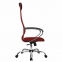 Кресло офисное МЕТТА "SU-B-8" хром, ткань-сетка, сиденье мягкое, красное - 2