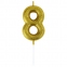 Свеча-цифра для торта "8" золотая с глиттером, 6 см, ЗОЛОТАЯ СКАЗКА, на шпажке, в блистере, 591421 - 1