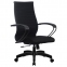 Кресло офисное МЕТТА "К-19" пластик, ткань-сетка, сиденье и спинка мягкие, черное - 10