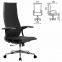 Кресло офисное МЕТТА "К-8.1-Т" хром, экокожа перфорированная, сиденье регулируемое, черное - 1