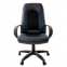 Кресло офисное BRABIX "Strike EX-525", экокожа черная/синяя, ткань серая, TW, 531378 - 2