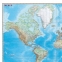 Карта настенная "Мир. Обзорная карта. Физическая с границами", М-1:15 млн., разм. 192х140 см, ламинированная, 293 - 2
