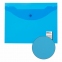 Папка-конверт с кнопкой МАЛОГО ФОРМАТА (240х190 мм), А5, прозрачная, синяя, 0,15 мм, STAFF, 270466 - 5