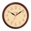 Часы настенные TROYKATIME (TROYKA) 21234287, круг, бежевые, коричневая рамка, 24,5х24,5х3,1 см - 1