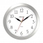Часы настенные TROYKATIME (TROYKA) 11170113, круг, белые, серебристая рамка, 29х29х3,5 см - 1
