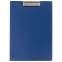 Папка-планшет ОФИСМАГ, А4 (340х240 мм), с прижимом и крышкой, картон/ПВХ, РОССИЯ, синяя, 225983 - 1