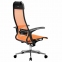 Кресло офисное МЕТТА "К-4-Т" хром, прочная сетка, сиденье и спинка регулируемые, оранжевое - 4