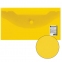 Папка-конверт с кнопкой МАЛОГО ФОРМАТА (250х135 мм), прозрачная, желтая, 0,18 мм, BRAUBERG, 224032 - 5