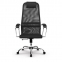 Кресло офисное МЕТТА "SU-B-8" хром, ткань-сетка, сиденье мягкое, черное - 3