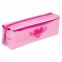 Пенал-косметичка ЮНЛАНДИЯ, мягкий, полупрозрачный "Glossy", розовый, 20х5х6 см, 228984 - 1