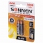 Батарейки аккумуляторные КОМПЛЕКТ 2 шт., SONNEN, AAA (HR03), Ni-Mh, 1000 mAh, в блистере, 454237 - 2