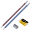Набор BRAUBERG: 2 карандаша, стирательная резинка, точилка, в блистере, 180338 - 1