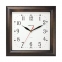 Часы настенные TROYKATIME (TROYKA) 81863835, квадрат, белые, коричневая рамка, 29х29х3,5 см - 1