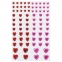 Стразы самоклеящиеся "Сердце", 6-15 мм, 80 шт., розовые/красные, на подложке, ОСТРОВ СОКРОВИЩ, 661399 - 1