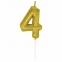 Свеча-цифра для торта "4" золотая с глиттером, 6 см, ЗОЛОТАЯ СКАЗКА, на шпажке, в блистере, 591417 - 1