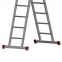 Лестница-трансформер алюминиевая 2х7 ступеней, высота 4,0 м (2 секции по 1,95 м), нагрузка 150 кг, 511207 - 2