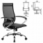 Кресло офисное МЕТТА "К-9" хром, прочная сетка, сиденье и спинка регулируемые, черное - 1