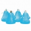 Украшения елочные подвесные "Колокольчики", НАБОР 4 шт., 6,5 см, пластик, полупрозрачные, голубые, 59598 - 1