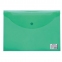 Папка-конверт с кнопкой BRAUBERG, А4, до 100 листов, прозрачная, зеленая, 0,15 мм, 221635 - 1