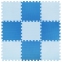 Коврик-пазл напольный 0,9х0,9 м, мягкий, синий, 9 элементов 30х30 см, толщина 1 см, ЮНЛАНДИЯ, 664662 - 1