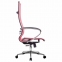 Кресло офисное МЕТТА "К-7" хром, прочная сетка, сиденье и спинка регулируемые, красное - 2