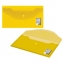 Папка-конверт с кнопкой МАЛОГО ФОРМАТА (250х135 мм), прозрачная, желтая, 0,18 мм, BRAUBERG, 224032 - 4