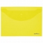 Папка-конверт с кнопкой ЮНЛАНДИЯ, А4, до 100 листов, прозрачная, желтая, 0,18 мм, 228668 - 1