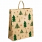 Пакет подарочный КОМПЛЕКТ 10 штук, новогодний, 26x13x32 см, "Kraft Xmas Tree", ЗОЛОТАЯ СКАЗКА, 591959 - 1