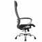 Кресло офисное МЕТТА "К-3" хром, ткань-сетка, сиденье и спинка регулируемые, черное - 2