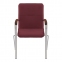 Кресло для приемных и переговорных "Samba" (дерево 1.023), хромированный каркас, кожзам бордовый V-25 - 2