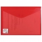Папка-конверт с кнопкой BRAUBERG, А4, до 100 листов, прозрачная, красная, СВЕРХПРОЧНАЯ 0,18 мм, 224812 - 6