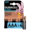 Батарейки КОМПЛЕКТ 4 шт., DURACELL Ultra, AAA (LR03, 24А), алкалиновые, мизинчиковые, блистер - 1