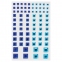 Стразы самоклеящиеся "Квадрат", 6-15 мм, 80 шт., синие/голубые, на подложке, ОСТРОВ СОКРОВИЩ, 661396 - 1