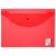 Папка-конверт с кнопкой STAFF, А4, до 100 листов, прозрачная, красная, 0,15 мм, 270469 - 1